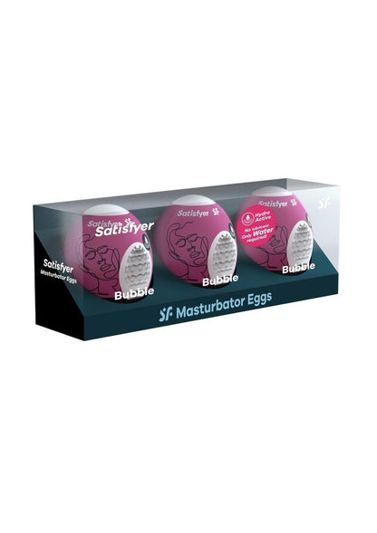 Satisfyer Masturbator Egg 3 Pack Set (Bubble - Purple