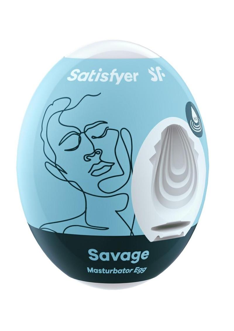 Satisfyer Masturbator Egg 3 Pack Set (Savage - Blue