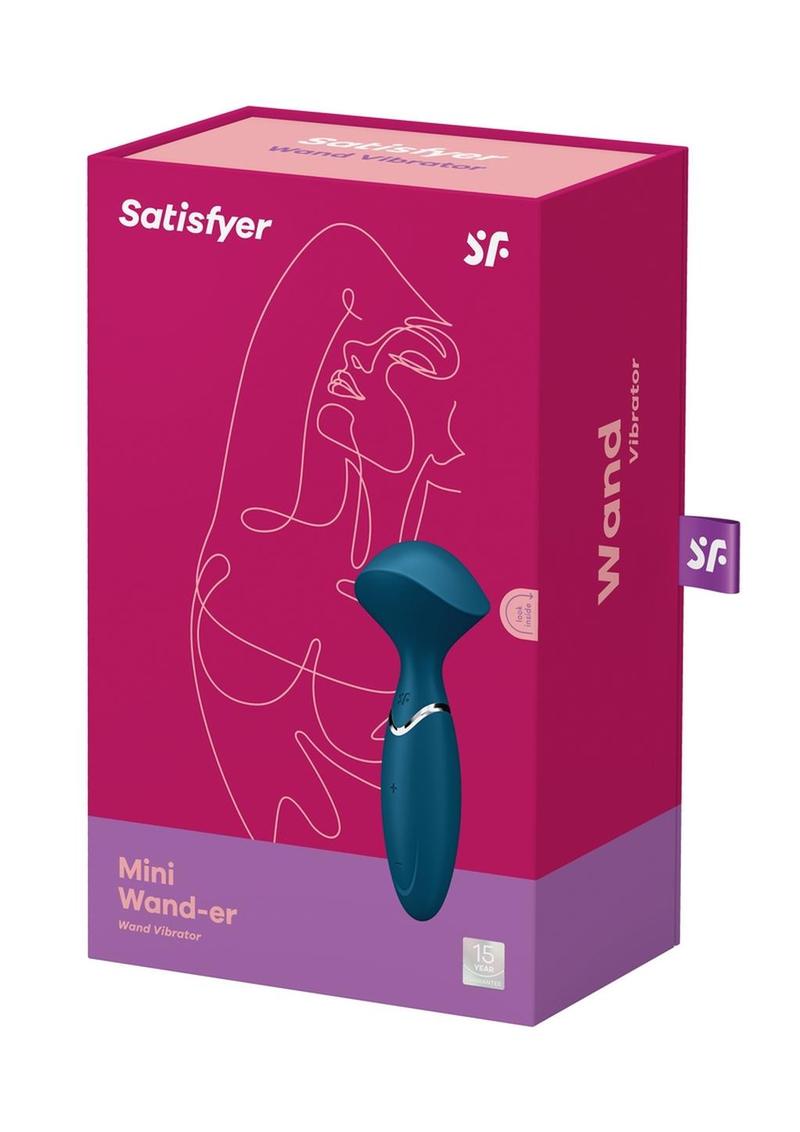 Satisfyer Mini Wand-Er Rechargeable Silicone Massager - Blue