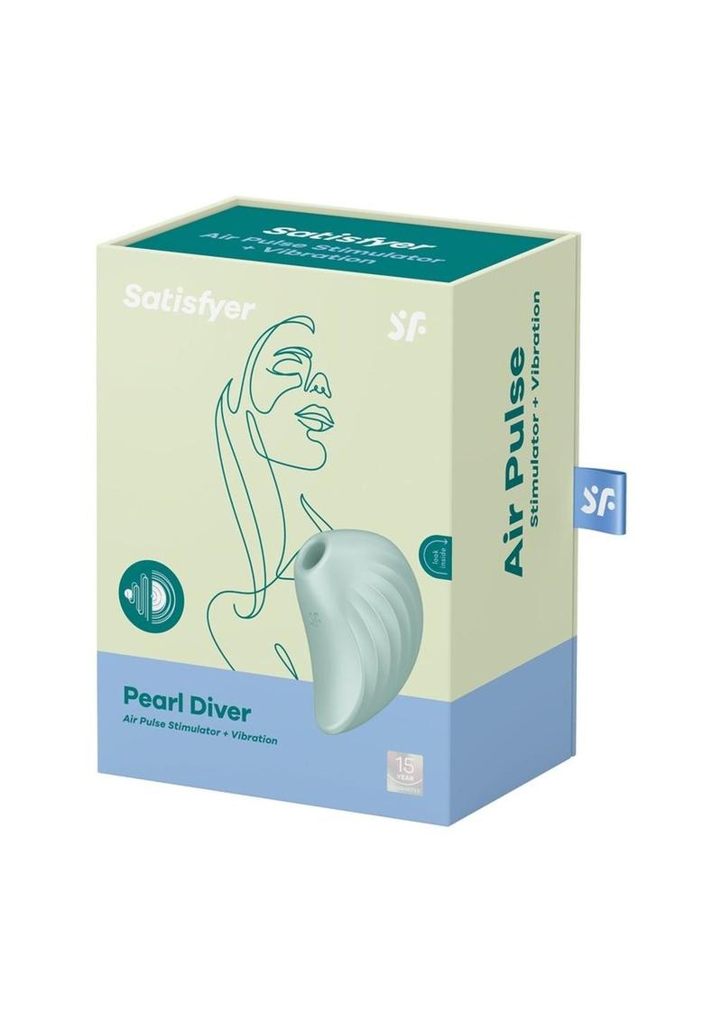 Satisfyer Pearl Diver Rechargeable Silicone Clitoral Stimulator - Green/Mint