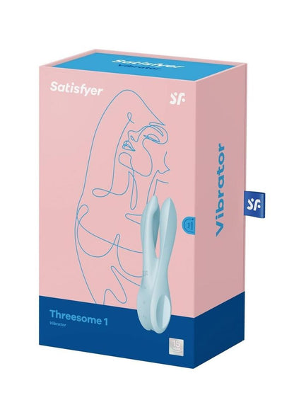 Satisfyer Threesome 1 Rechargeable Silicone Vibrator - Blue/Light Blue