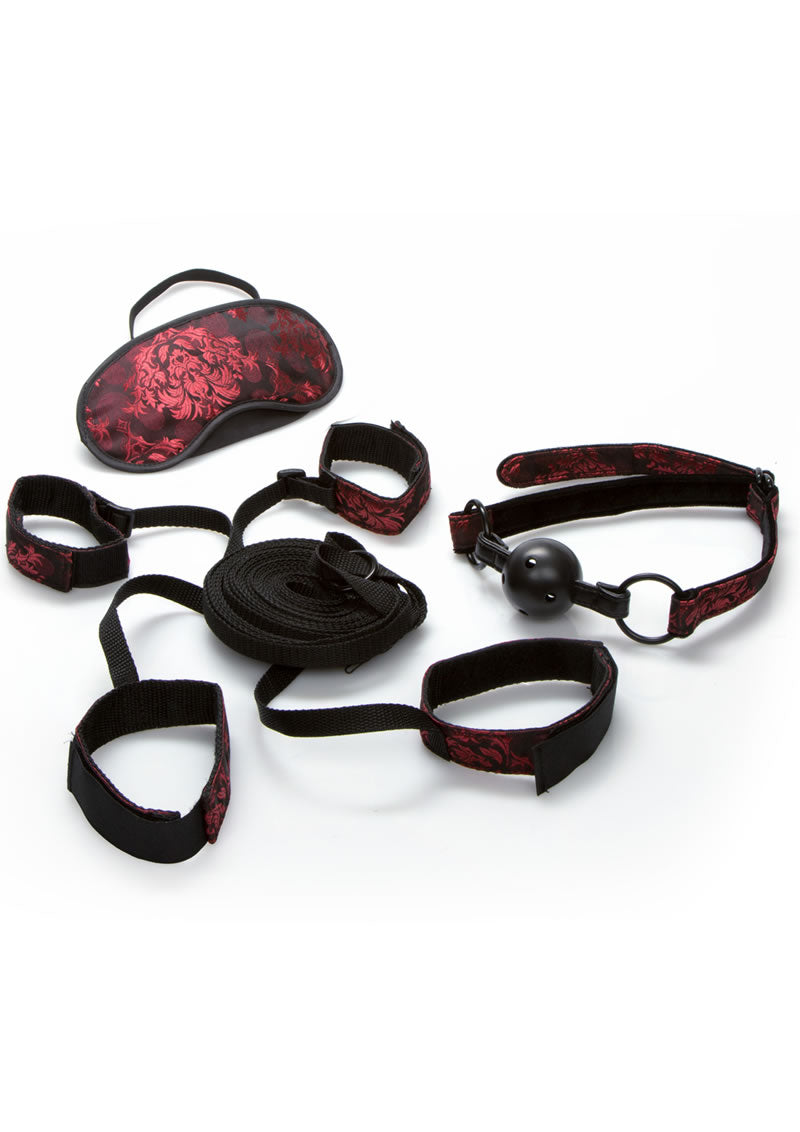 Scandal Bed Restraint Kit - Black/Red