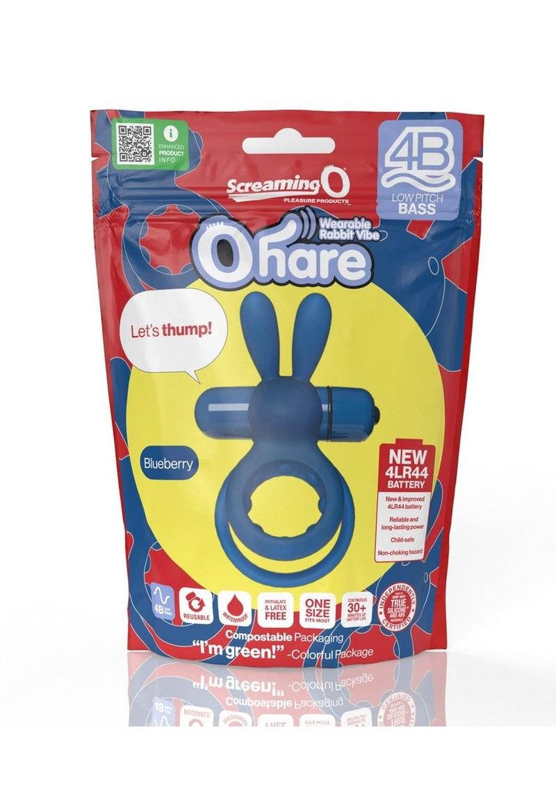 Screaming O 4b Ohare Vibrating Cock Ring - Blue/Blueberry