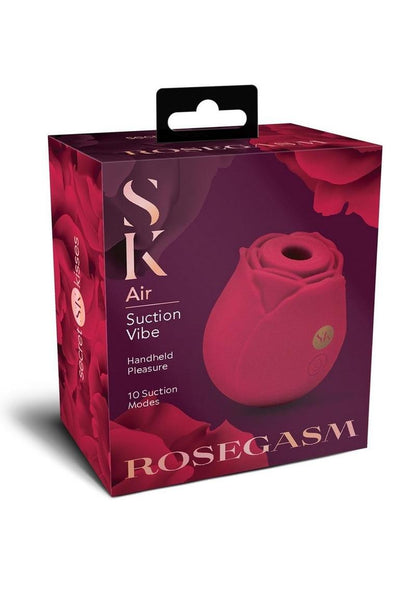 Secret Kisses Rosegasm Air Rechargeable Silicone Clitoral Stimulator - Red