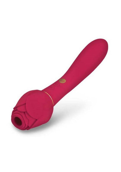 Secret Kisses Rosegasm Twosome Rechargeable Silicone Dual End Vibrator with Clitoral Stimulator