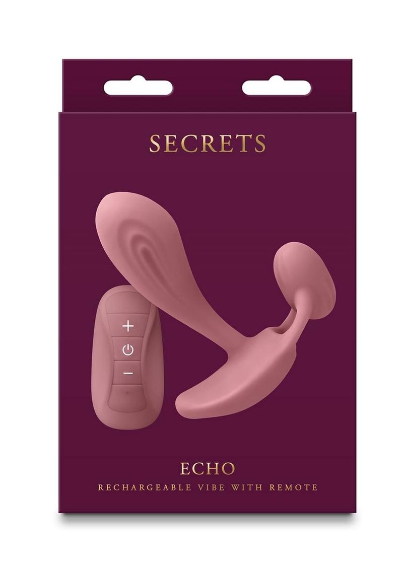 Secrets Echo Rechargeable Silicone G-Spot Vibrator with Clitoral Stimulation - Pink