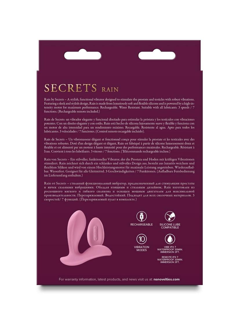 Secrets Rain Rechargeable Silicone Vibrator with Remote