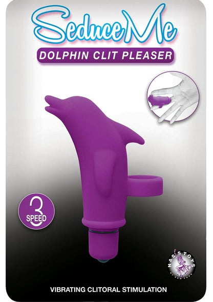 Seduce Me Dolphin Clit Pleasure Silicone Finger Massager - Purple