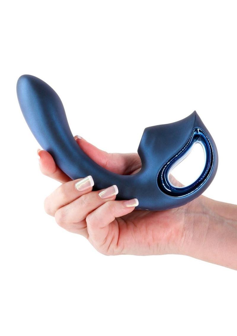 Seduction Kaia Rechargeable Silicone Dual Vibrator with Air Pulse Clitoral Stimulator