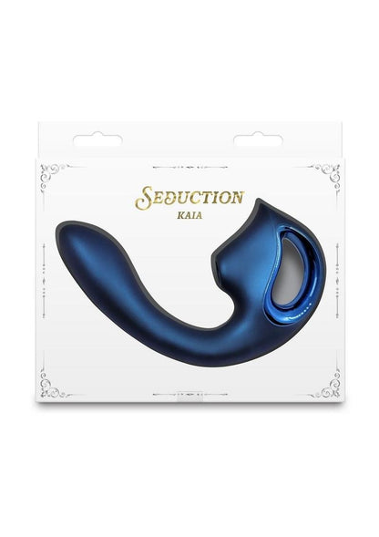 Seduction Kaia Rechargeable Silicone Dual Vibrator with Air Pulse Clitoral Stimulator