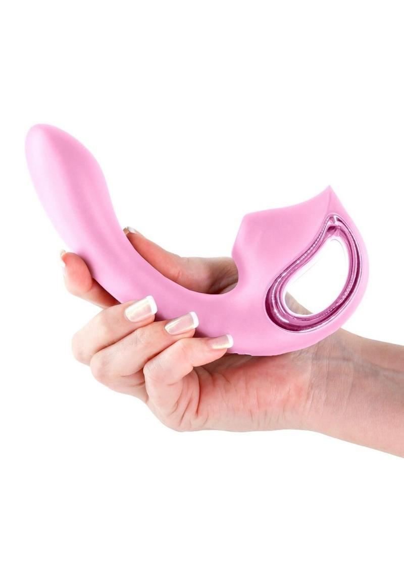 Seduction Kaia Rechargeable Silicone Dual Vibrator with Air Pulse Clitoral Stimulator