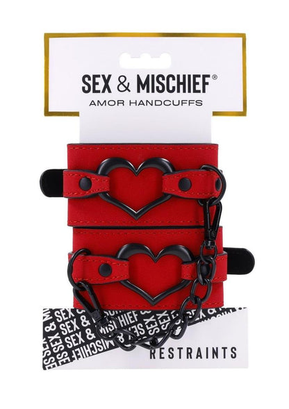 Sex and Mischief Amor Handcuffs - Black/Rose Gold