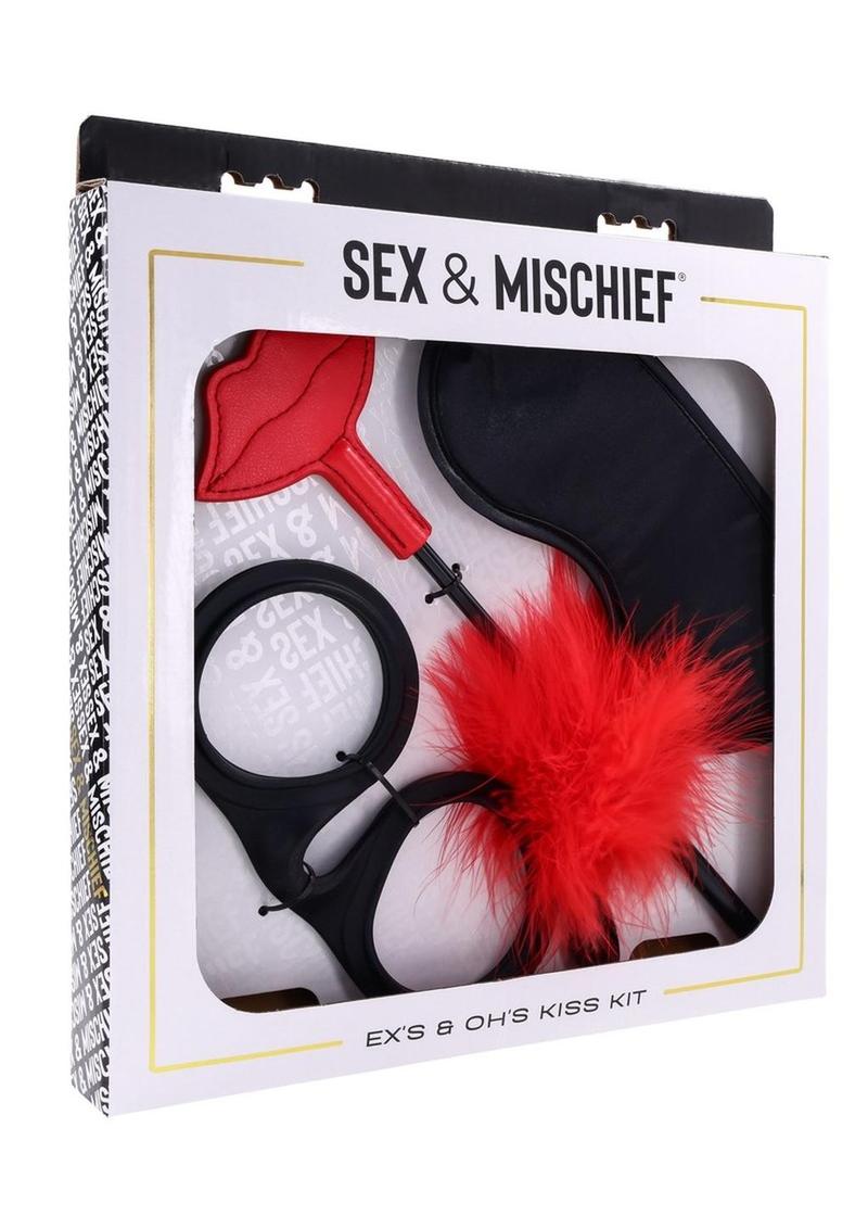 Sex and Mischief Ex's Andamp; Oh's Kiss Kit - Black/Red