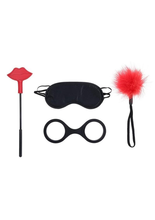 Sex and Mischief Ex's Andamp; Oh's Kiss Kit - Black/Red