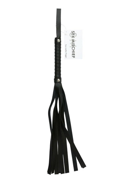 Sex and Mischief Faux Leather Flogger - Black