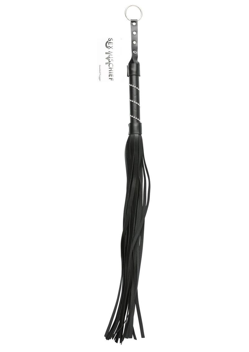 Sex and Mischief Jeweled Flogger - Black