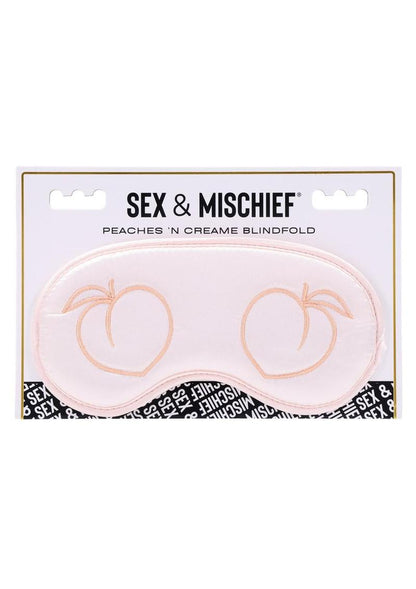 Sex and Mischief Peaches N Creame Blindfold - Ivory/Orange