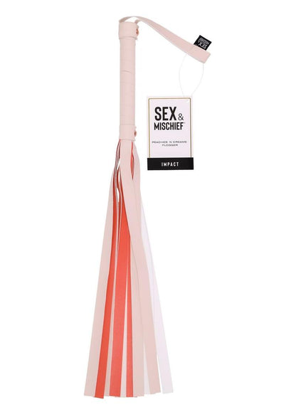 Sex and Mischief Peaches N Creame Stripe Flogger - Ivory/Orange