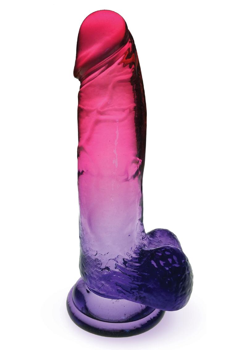 Shades Gradient Dildo - Pink/Plum/Purple - 8in