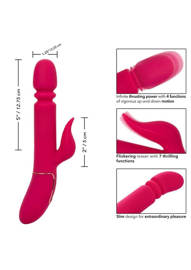 Shameless Slim Charmer Silicone Rechargeable Thrusting Rabbit Vibrator