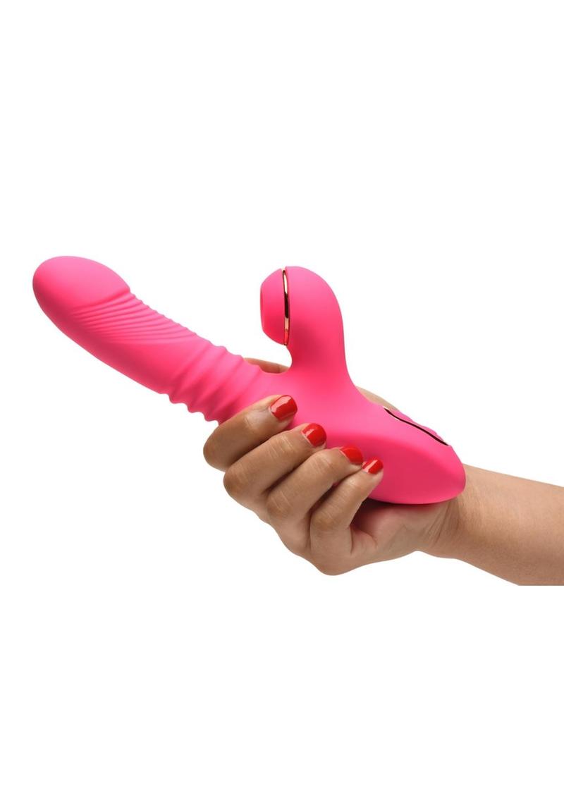 Shegasm Pro-Thrust Thrusting Suction Rechargeable Silicone Rabbit Vibrator