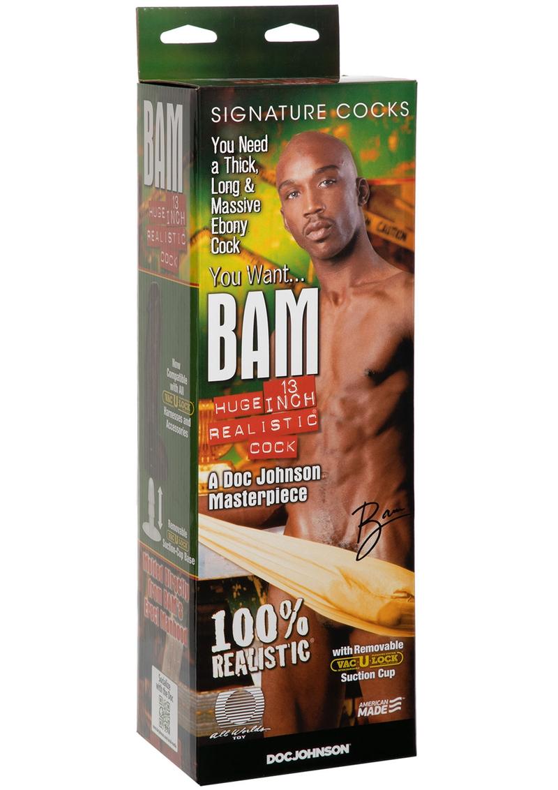 Signature Cocks Bam Dildo - Chocolate - 13in