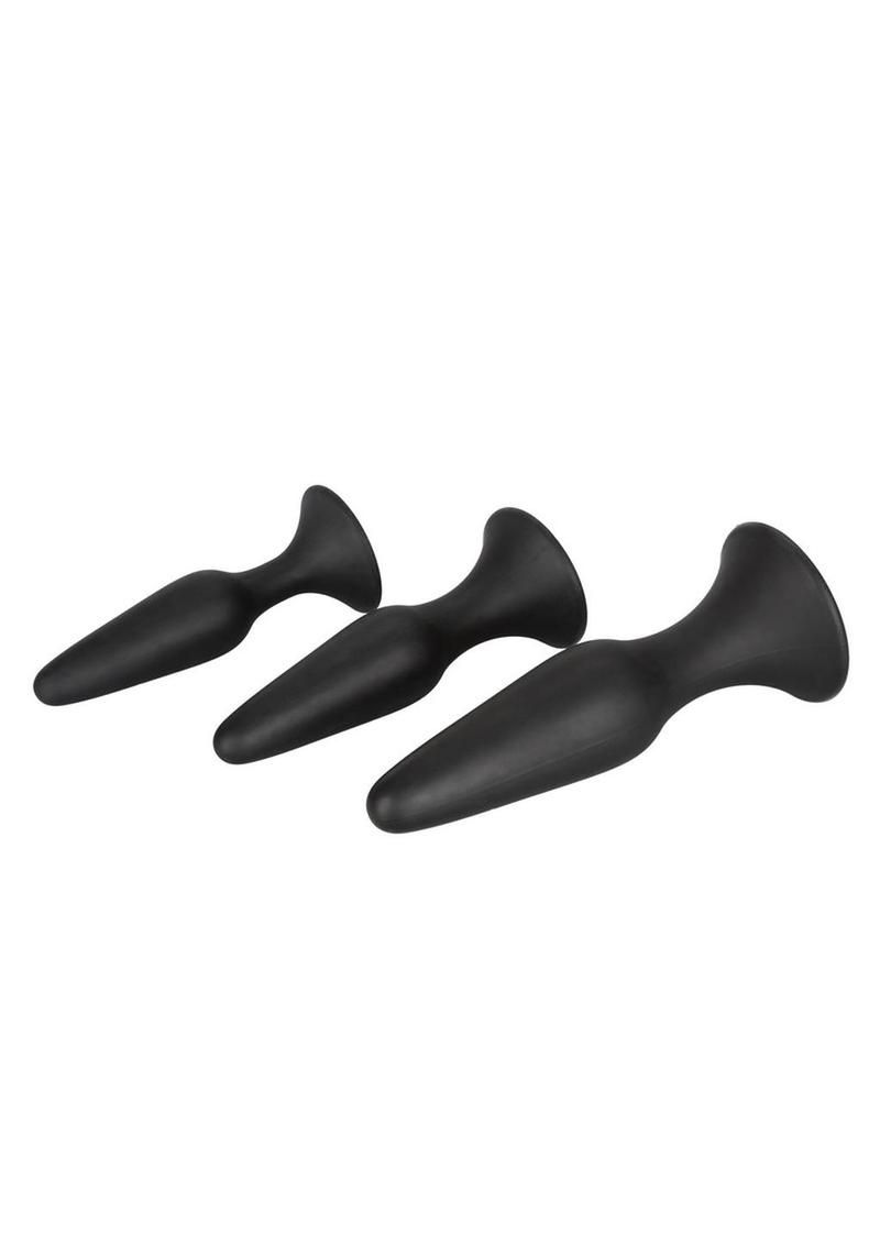 Silicone Anal Trainer Kit Black 3 Sizes