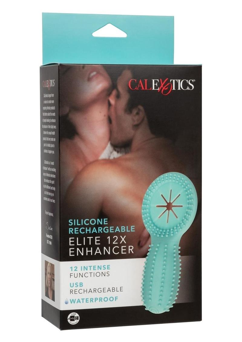 Silicone Rechargeable Elite 12x Enhancer Couples Ring - Blue