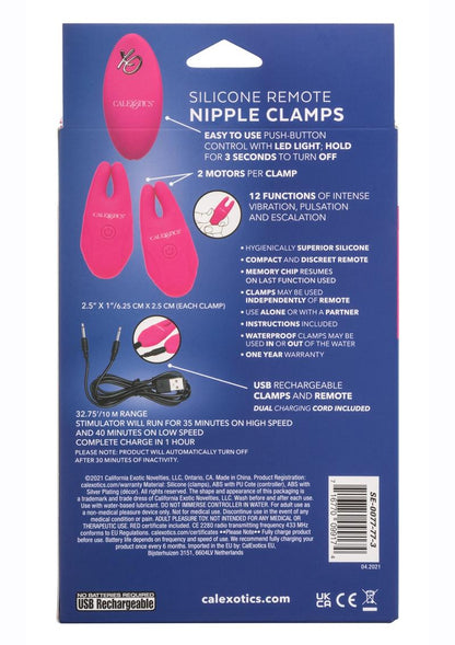 Silicone Remote Rechargeable Nipple Clamps