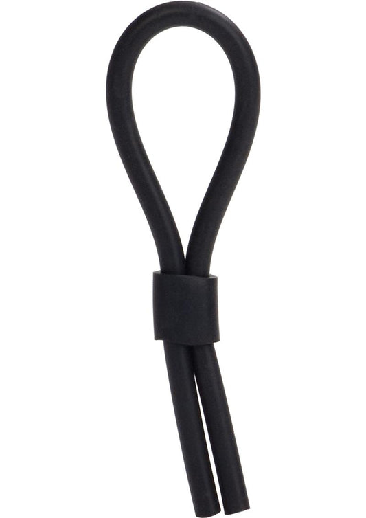 Silicone Stud Lasso Cock Ring - Black