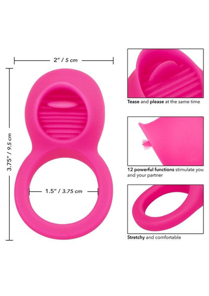 Silicone Vibrating Teasing Tongue Enhancer Cock Ring