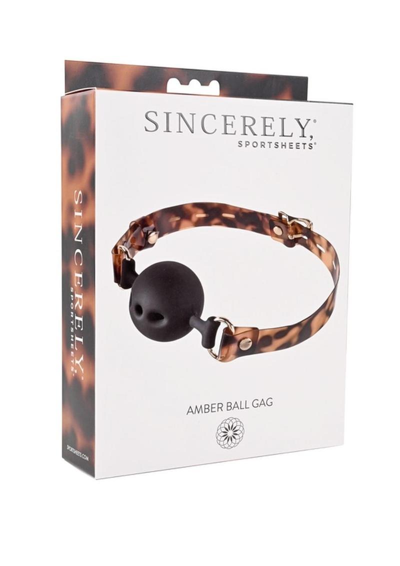 Sincerely Amber Silicone Ball Gag - Animal Print/Gold