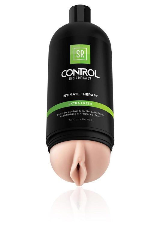 Sir Richard's Control Intimate Therapy-Extra Fresh Masturbator - Pussy - Black/Vanilla