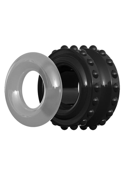 Sir Richard's Control Pro Performance Advanced Cock Ring - Black/Clear/Grey