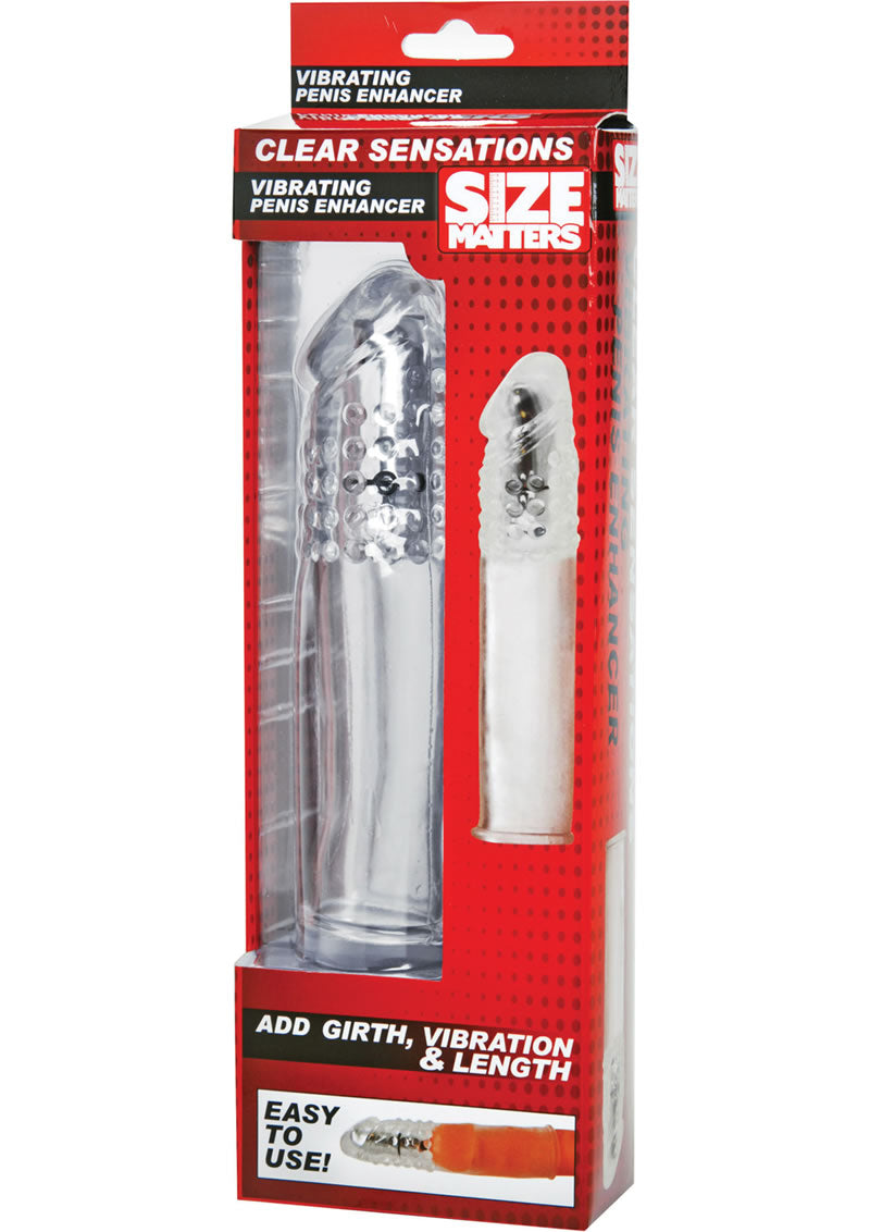 Size Matters Clear Sensations Vibrating Penis Enhancer - Clear