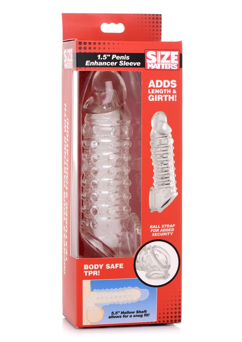 Size Matters Penis Enhancer Sleeve - Clear - 1.5in