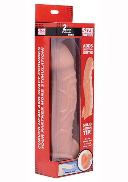 Size Matters Penis Extender Sleeve - Flesh/Vanilla - 2in