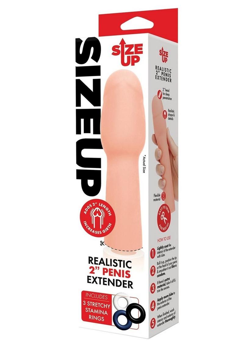 Size Up Extra Realistic Penis Extender - Vanilla - 2in