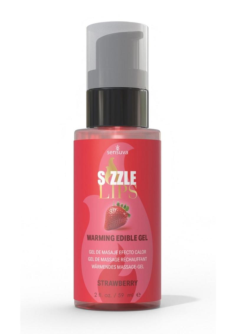 Sizzle Lips Warming Edible Gel Strawberry - 2oz