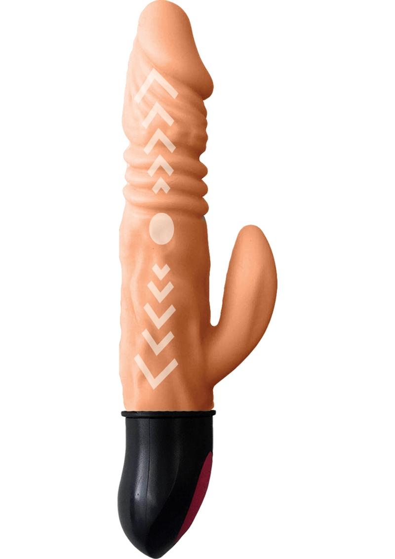 Skinsations Cumquake Super Shake Thrusting Warming Dildo Rechargeable - Vanilla - 7in