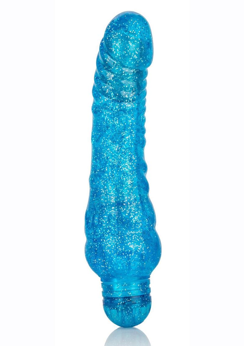 Sparkle Glitter Jack Vibrator Waterproof - Blue - 5.75in