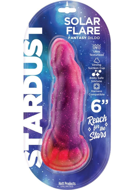 Stardust Solar Flare Silicone Dildo with Suction Cup - Multicolor - 6in