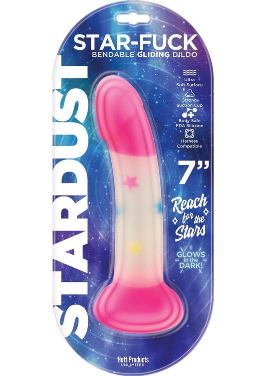 Stardust Star Fuck Silicone Dildo - Pink/White