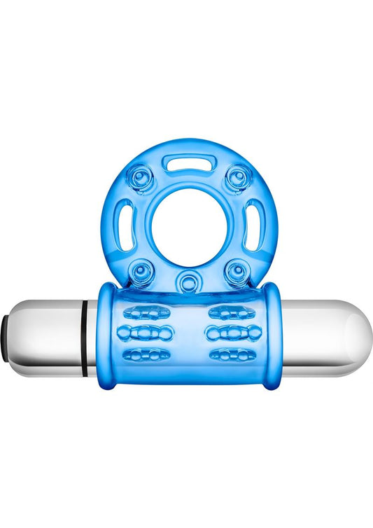 Stay Hard Vibrating Bull Ring - Blue