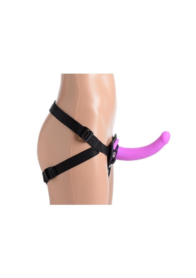 Strap U Navigator Silicone G-Spot 7in Dildo with Harness