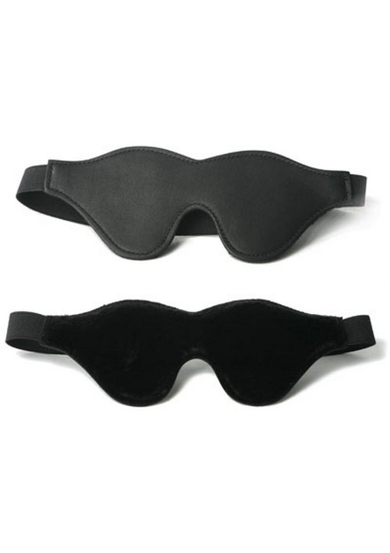 Strict Leather Black Fleece Lined Blindfold - Black