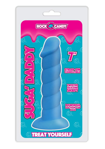 Suga' Daddy Silicone Dildo - Blue - 7in