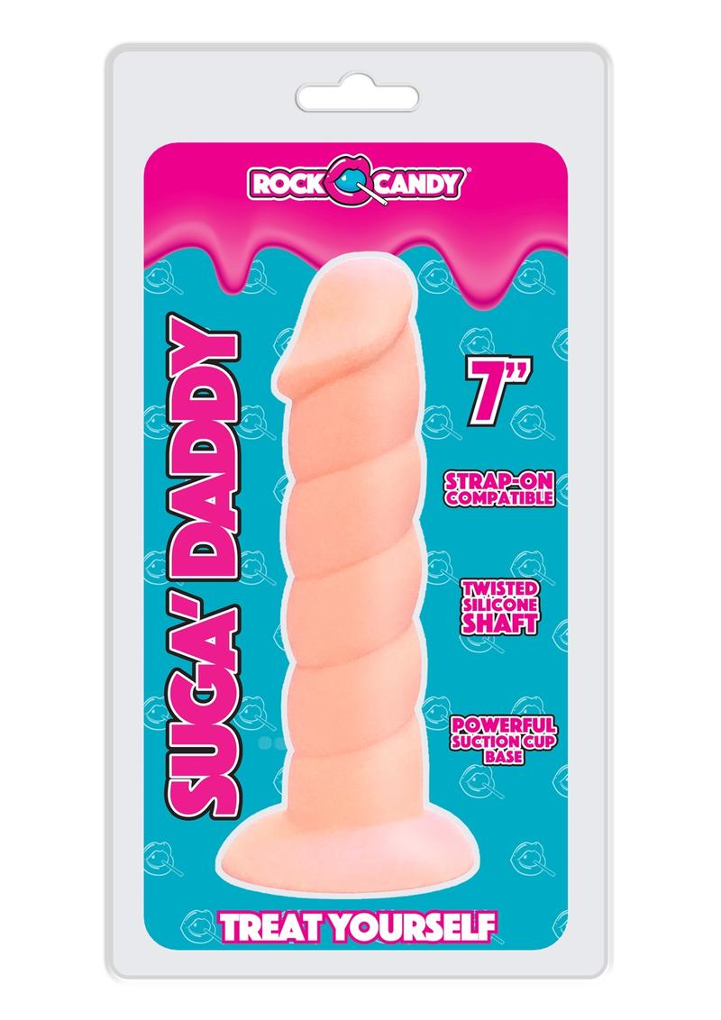 Suga' Daddy Silicone Dildo - Flesh/Vanilla - 7in