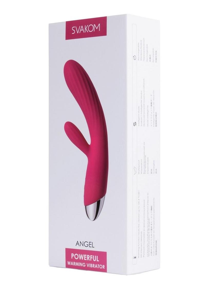 Svakom Angel Rechargeable Silicone Heating Rabbit Vibrator - Pink/Plum/Red/Silver