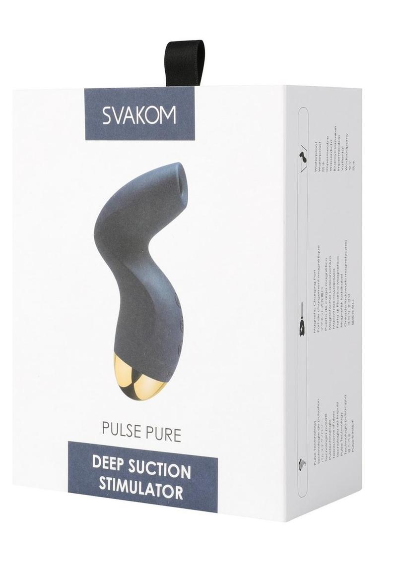 Svakom Pulse Pure Silicone Clitoral Stimulator - Blue/Gold